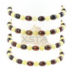 Baltic amber round tube cherry beads bracelet